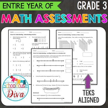 3rd Grade Math TEKS Assessments by Schoolhouse Diva  TpT
