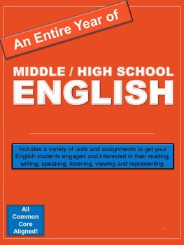 Preview of Entire Year of Middle / High School English: Printable Units - Major Bundle!