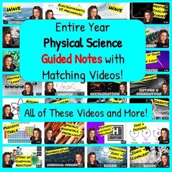 Preview of Physical Science Entire Year Bundle Review/ Study Guides (Videos & Notes)