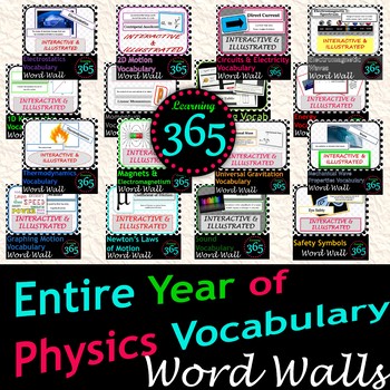 Preview of Entire Year of Physics Vocabulary Interactive Word Walls