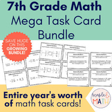 7th Grade Math Year-Long Task Card Bundle (Growing Bundle!