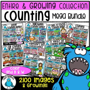 Preview of Counting Clip Art Mega Bundle PLUS 4 FREE Upcoming BUNDLES
