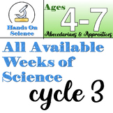 Entire year of Cycle 3 Hands-On Science Bundle for ages 4-7
