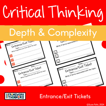Preview of Entrance/Exit Tickets|Depth and Complexity