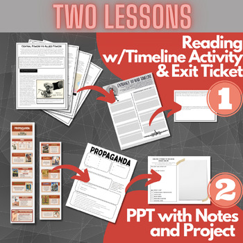 Preview of Entrance to War (Central vs Allied) Timeline & Propaganda WWI (TWO LESSONS!)