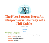 Entrepreneur Phil Knight Emergency Sub Lesson Plan with wo