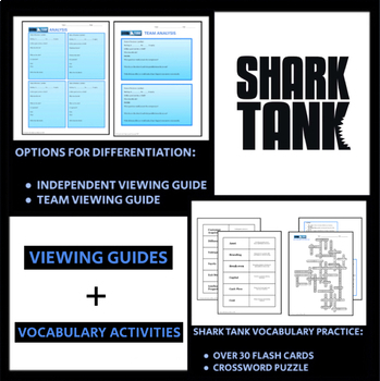 Entrepreneur Project And Shark Tank Worksheets Pair Pack Ccss