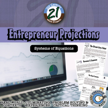 Preview of Entrepreneur Projections - Financial Literacy & Systems - Math Project