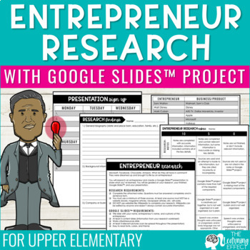 Preview of Entrepreneur Research Project with Google Slides Presentation