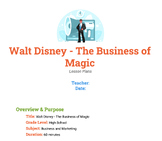 Entrepreneur Walt Disney Emergency Sub Lesson Plan with wo