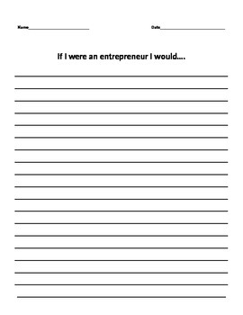 Preview of Entrepreneur Writing Prompt
