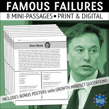 Preview of Entrepreneurs Famous Failures Nonfiction Reading Comprehension Passages