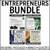 Entrepreneurs Reading Passages and Bingo Games Activities Bundle