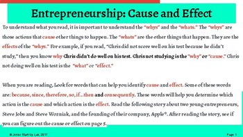 Preview of Entrepreneurship: Cause & Effect, How Two Steves Changed the World