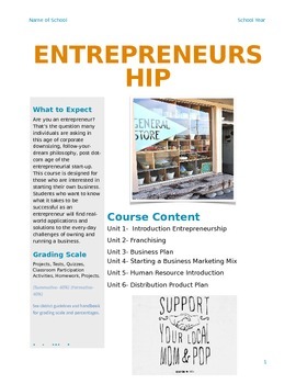 Preview of Entrepreneurship Course Syllabus