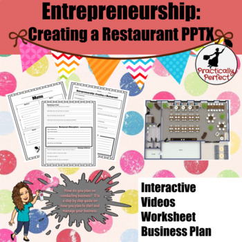 Preview of Entrepreneurship: Creating a Restaurant Project PPTX & Worksheet