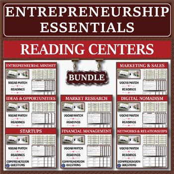 Preview of Entrepreneurship Essentials Series: Reading Centers Bundle