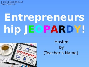 Preview of Entrepreneurship Jeopardy Review Game!