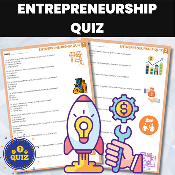 Preview of Entrepreneurship Quiz | Startup and  Business Assessment Test 