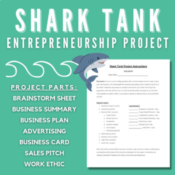 Preview of Entrepreneurship Shark Tank Project *Editable Google Drive File*