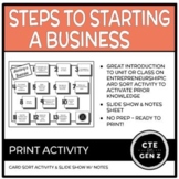 Entrepreneurship - Steps to Starting a Business - No Prep,