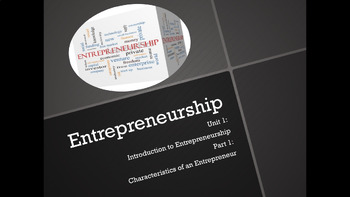 Preview of Entrepreneurship Unit 1, Part 1 What is an Entrepreneur and Business Vocabulary
