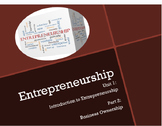 Entrepreneurship Unit 1, Part 2 Business Ownership