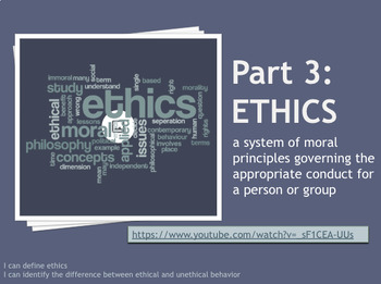 Preview of Entrepreneurship Unit 2, Part 3 Ethics