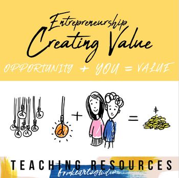 Preview of Entrepreneurship Unit Activities & Project - Creating Value #4