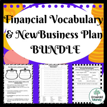 Preview of Entrepreneurship Create a Business and Financial Vocabulary Workbooks BUNDLE!