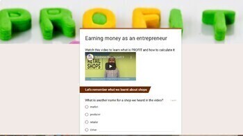 Preview of Entrepreneurship for kids - calculating profit