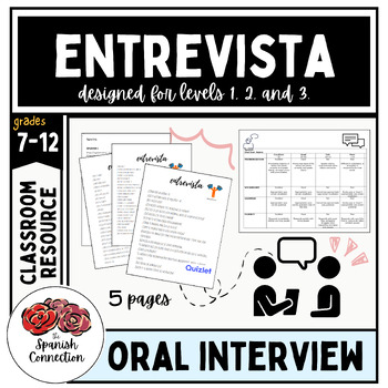 Preview of Spanish Oral Interview Questions - Levels 1, 2, and 3 - Realidades