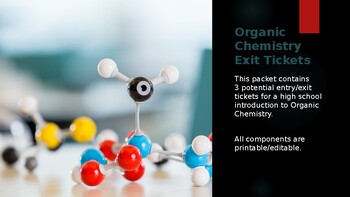 Preview of Entry/Exit Ticket Bundle | High-School Introduction to Organic Chemistry