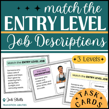 Preview of Entry Level Career Descriptions | Vocational Skills Activity | TASK CARDS