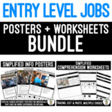 Entry Level Job Posters & Worksheets BUNDLE Distance Learning