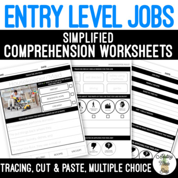 Preview of Entry Level Jobs Comprehension Worksheets