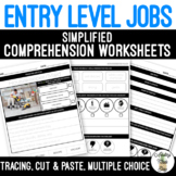 Entry Level Jobs Comprehension Worksheets