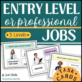 Preview of Entry Level or Professional Careers | Vocational Skills Activity | TASK CARDS