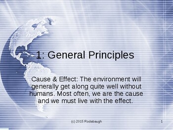 Preview of Env. Bio. - Lecture 1 - General Principles