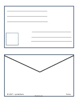 Envelope FREE Template by Funny First Grade Teachers Pay Teachers