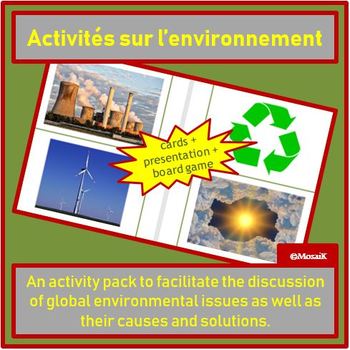 Preview of Environment Environnement Earth Day French activity pack