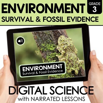 Preview of Environment, Survival & Fossil Evidence | DIGITAL Third Grade Science Unit
