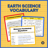 Earth Science Vocab - Word Work