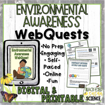 Preview of Environmental Awareness {Earth Day} WebQuest (both Digital and Print Versions)