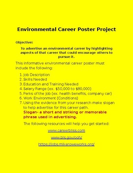 Preview of Environmental Career Poster