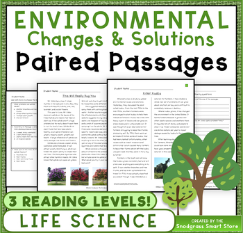 Preview of Environmental Changes: Reading Comprehension Paired Passages