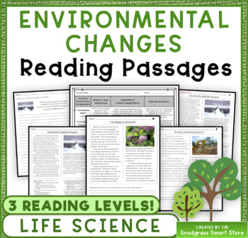 Preview of Environmental Changes: Reading Comprehension Passages and Questions
