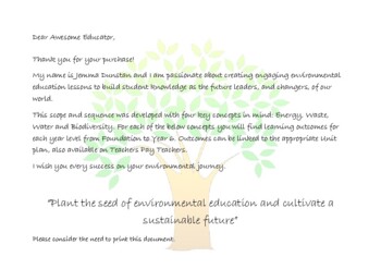 Preview of Environmental Education - Scope and Sequence