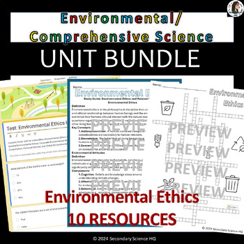 Preview of Environmental Ethics | Environmental Science | Unit Bundle | Google Forms
