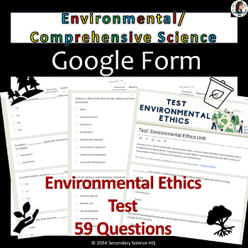 Preview of Environmental Ethics Test Google Form | Environmental Science